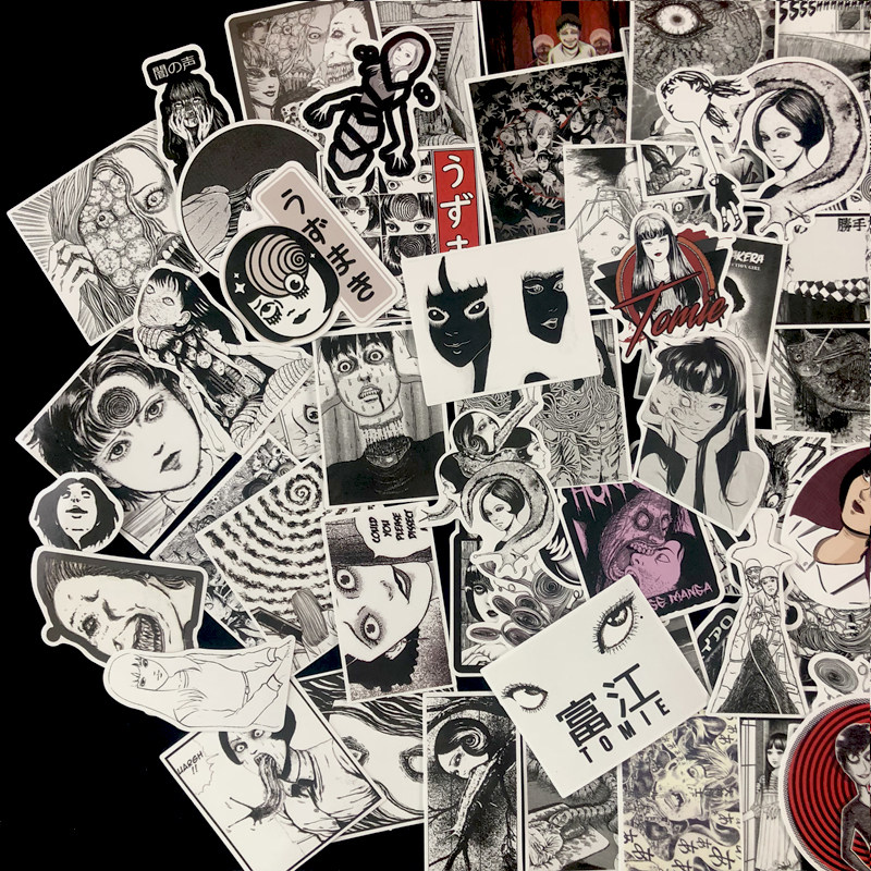 川上富江贴纸伊藤润二 不死少女日本猎奇 恐怖动漫手机壳diy装饰