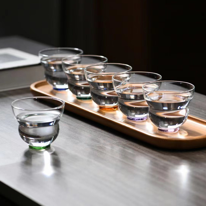 北大史玻璃小茶杯家用客杯透明套装品茗杯6只装喝茶杯子功夫茶具