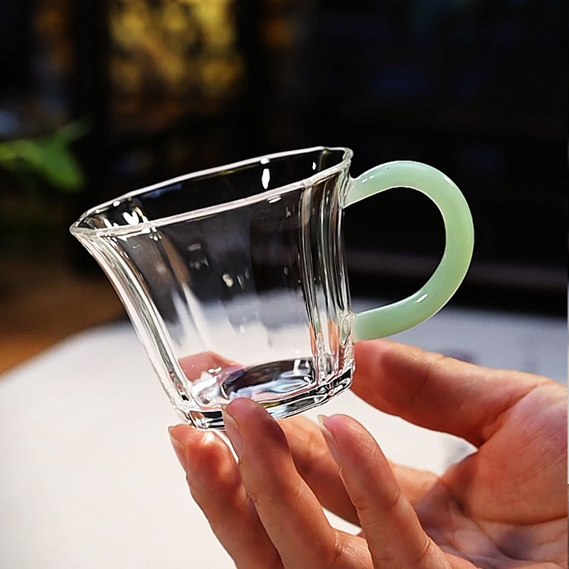 日式防烫个人专用玻璃小茶杯