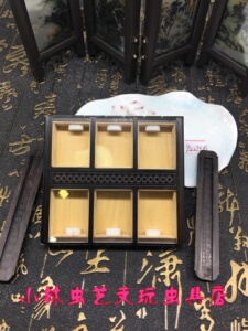 小林虫艺六格红木黄蛉盒养大黄蛉金铃子小黄蛉活体鸣虫虫具红木盒