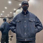 UGLY 冬季 针织立领 MXD 短款 牛仔 潮牌白鸭绒假两件工装 羽绒服