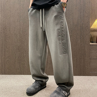 男松紧腰运动裤 MXD UGLY秋冬高定奢潮凹凸字母水洗渐变直筒休闲裤