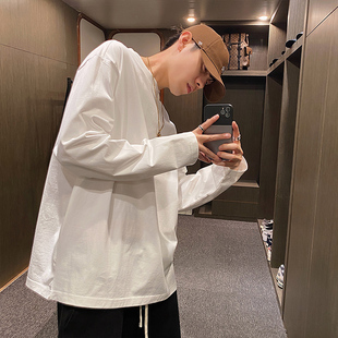 T恤男潮牌休闲内搭打底衫 MXD 纯棉百搭长袖 新款 纯色上衣 UGLY春季