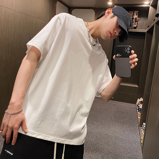 潮流百搭休闲宽松打底半袖 MXD T恤男夏季 纯色短袖 T恤上衣 UGLY美式