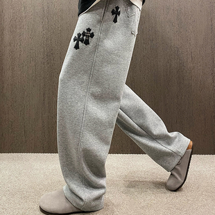 休闲复古裁剪logo运动裤 MXD 男美式 高定潮牌刺绣直筒卫裤 UGLY冬季