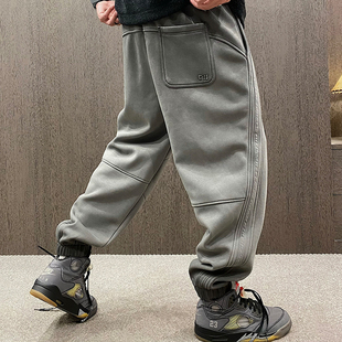 男水洗灰复古宽松休闲裤 MXD UGLY2025秋冬潮牌字母刺绣束脚运动裤