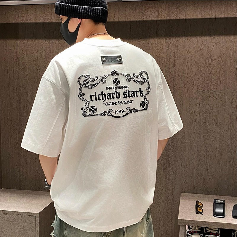 MXD UGLY美式复古潮牌图腾刺绣重磅短袖T恤男夏季宽松痞帅ins上衣