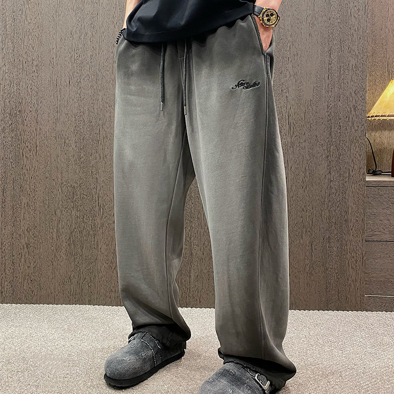 MXD UGLY秋季高定奢潮脏灰复古高级感休闲裤男美式休闲刺绣运动裤,男装,卫裤,淘宝优惠券,粉丝福利购,淘宝优惠卷