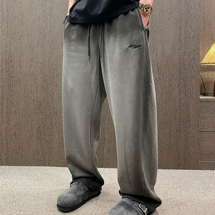 休闲刺绣运动裤 MXD 男美式 高定奢潮脏灰复古高级感休闲裤 UGLY秋季