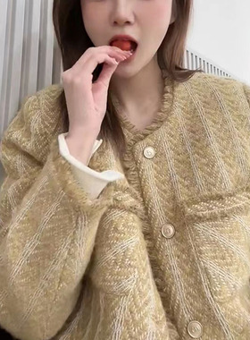 2025年新款法式高级感好看加绒加厚短款黄色外套女秋冬款外搭上衣