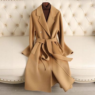 经典款101801双面羊毛大衣max过膝长款宽松高端赫本风毛呢大衣女