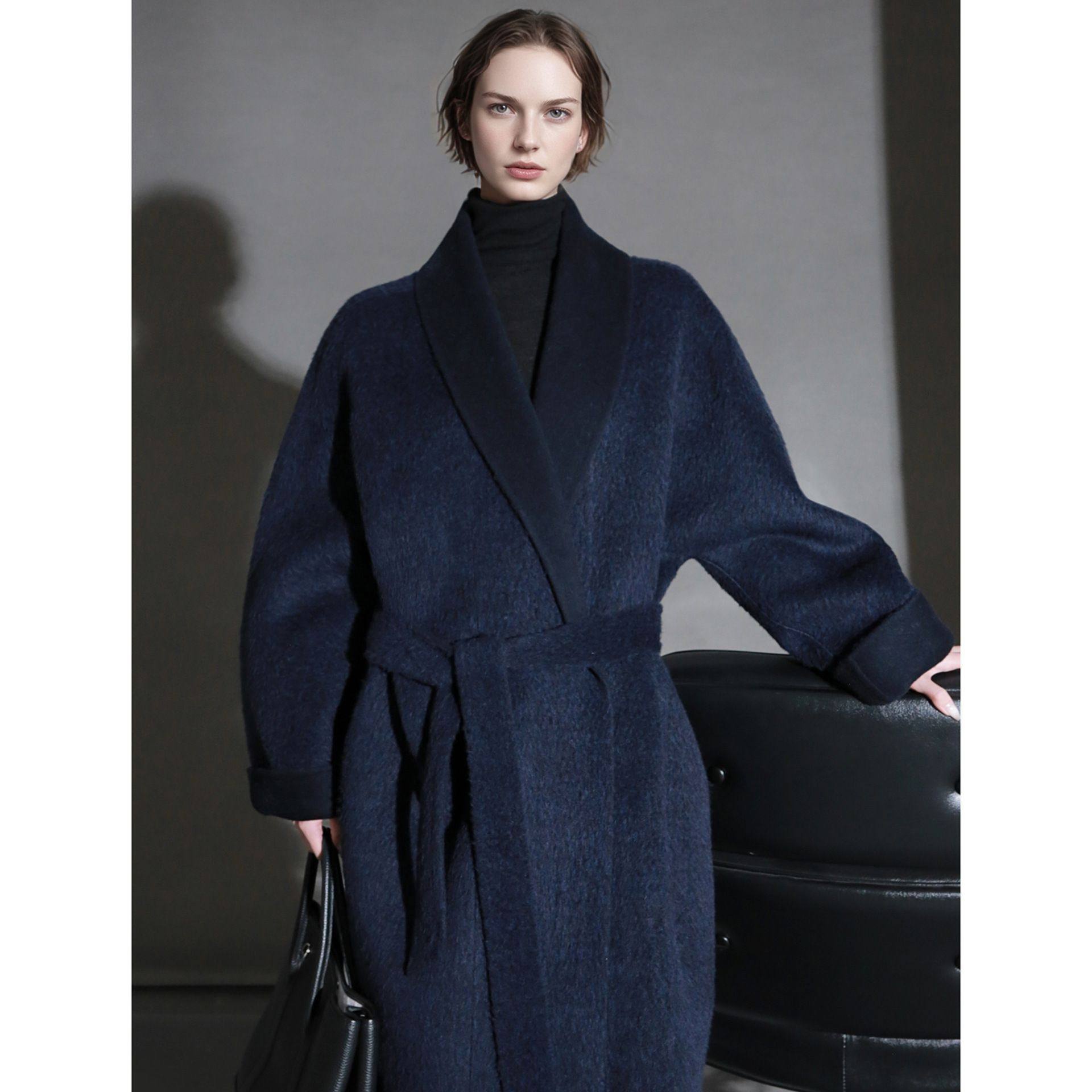 苏力羊毛复古优雅慵懒风双面呢大衣女秋冬新款系带毛呢外套,女装/女士精品,毛呢外套,淘宝优惠券,粉丝福利购,淘宝优惠卷