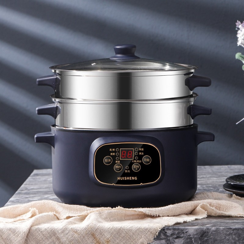 电蒸锅多功能家用三层大容量蒸煮器炖一体锅电煮锅蒸笼蒸层蒸菜神
