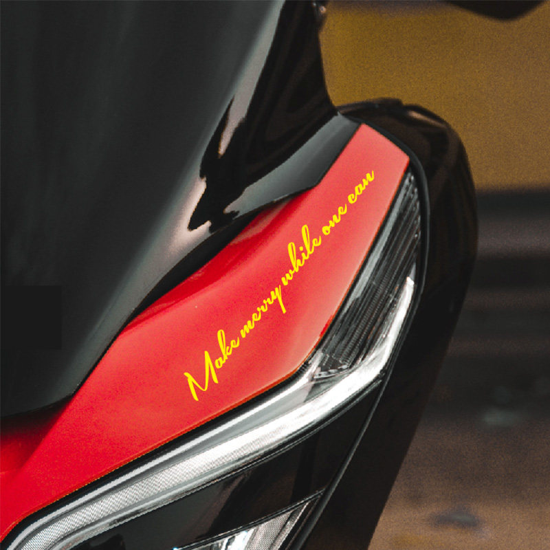 创意个性文字贴纸及时行乐贴纸摩托车反光车贴电动车装饰贴防水贴,电动车/配件/交通工具,电动车贴,淘宝优惠券,粉丝福利购,淘宝优惠卷