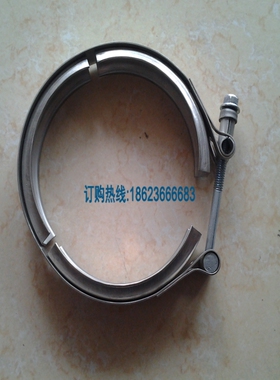 康明斯M11排气管卡箍 重汽L10 QSM11 ISM11增压器弯头V型抱箍新品