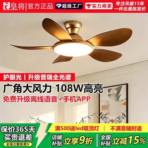 中古风扇灯客厅餐厅卧室吊扇灯变