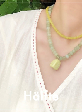 原创设计青提柠檬玉石小众时髦女