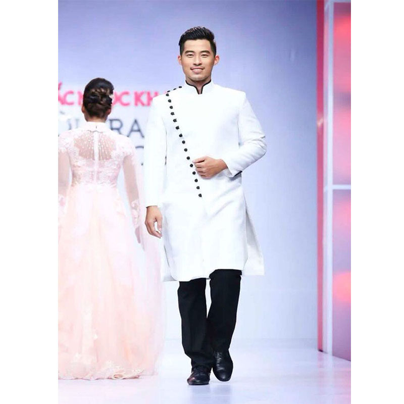 越南的男式的传统奥黛民族演出服装主持人茶艺服