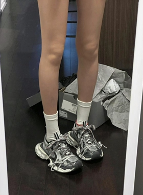 巨显腿细！时髦又甜酷！厚底增高休闲运动系带真皮做旧老爹鞋女