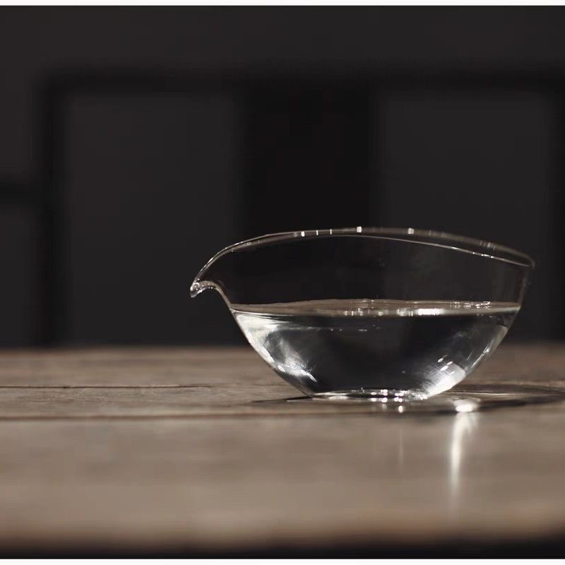 《一叶扁舟》高透玻璃分茶器公道杯茶海 加厚耐热高硼硅绿茶图片