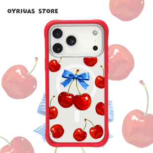 15pm 樱桃物语 磨砂磁吸 触控按键全包手机保护套抗指纹 Oyriuas 可拆卸硅胶边框手机壳 iPhone17