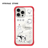 Oyriuas 抗指纹肤感万圣联名 液态硅胶边框手机壳可拆卸替换背板 iPhone17 16promax磨砂磁吸魔法小狗