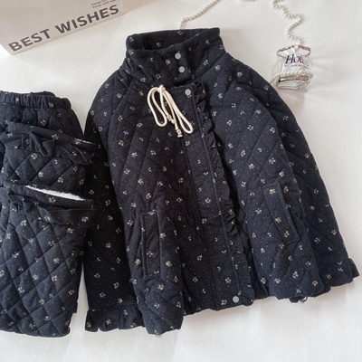 冬季加绒加厚外穿女睡衣套装