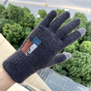 触屏黑手套男士 保暖加绒加厚毛线棉五指冬天骑行学生防寒新年 冬季
