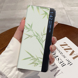 原装正品适用荣耀magicV3手机壳magicV2全包简约竹林男女新款vs3时尚高级感超薄翻盖皮套vs2创意个性中国风保