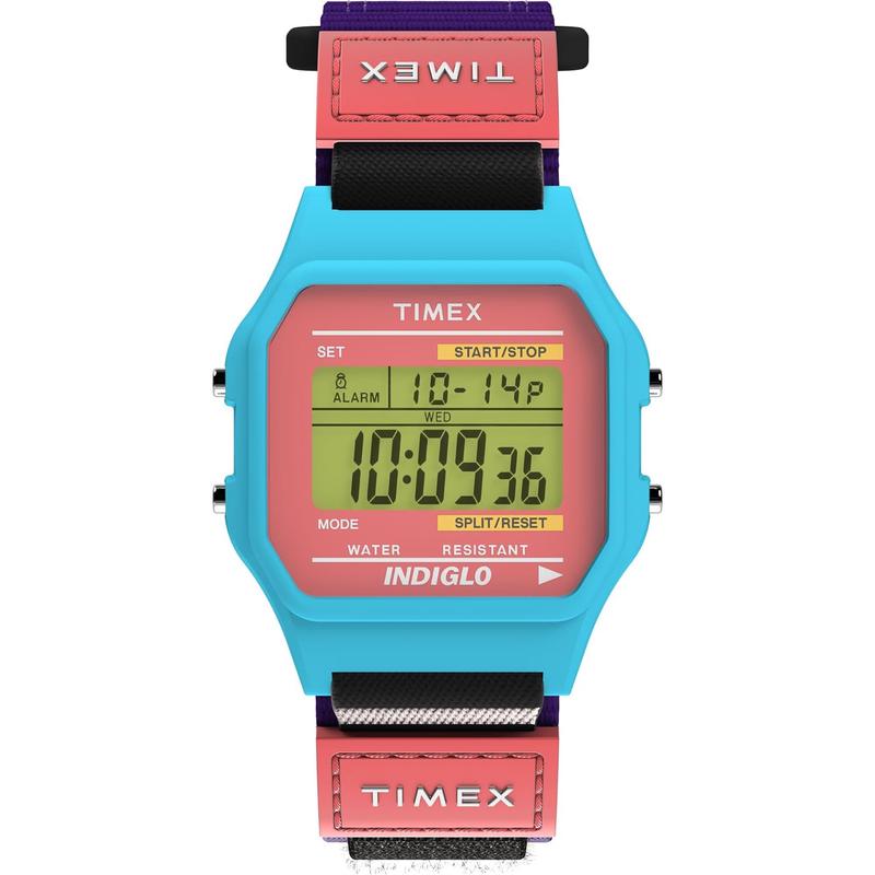 Timex天美时男士腕表闹钟计时日期背光树脂尼龙带防水夜光运动