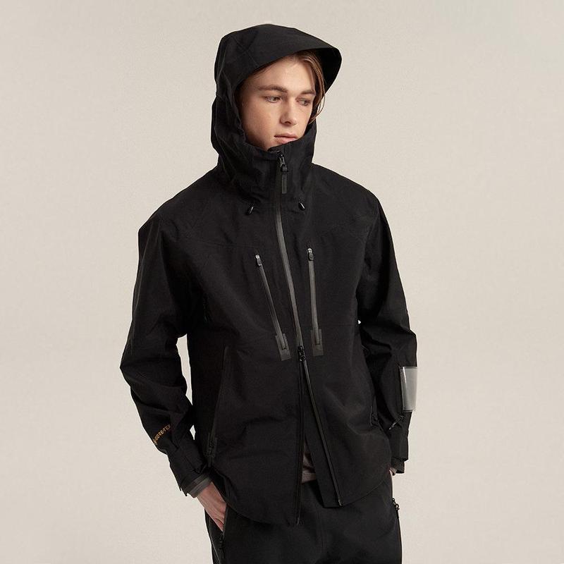 代购SALOMON萨洛蒙男士冲锋衣防水防风透气户外夹克连帽长款