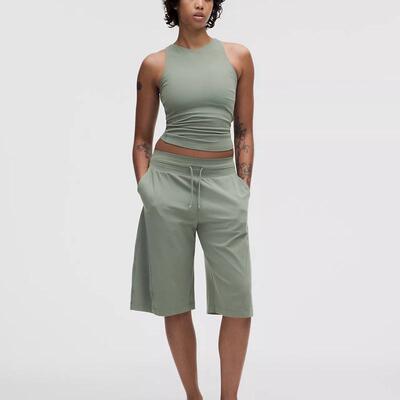 代购lululemon Groove Mid-Rise露露乐蒙中腰宽松百慕大短裤短款