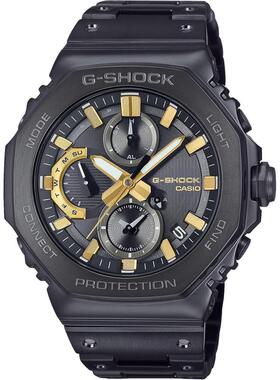 代购卡西欧手表男腕表计时夜光日期连接金属防水钢带黑色运动户外