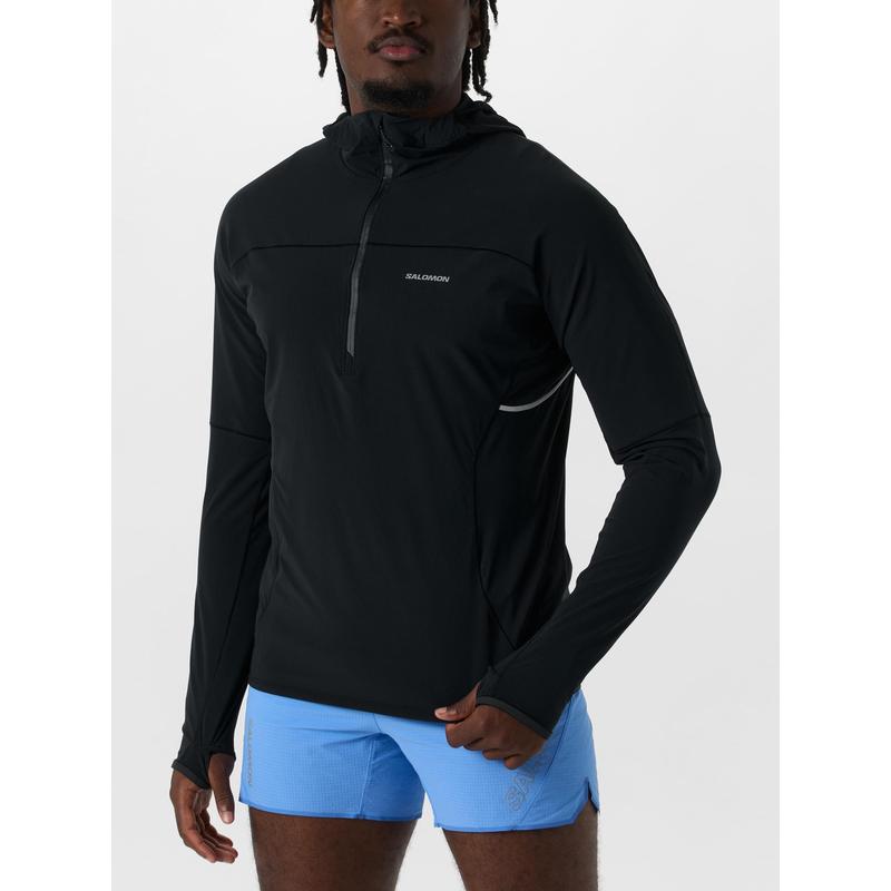 代购SALOMON萨洛蒙男士速干衣防风防水透气户外T恤长袖连帽运动上