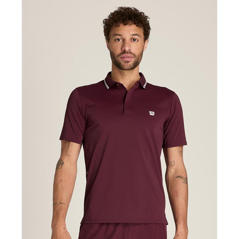 海外代购Wilson/威尔胜男士运动T恤短袖翻领网球训练速干POLO