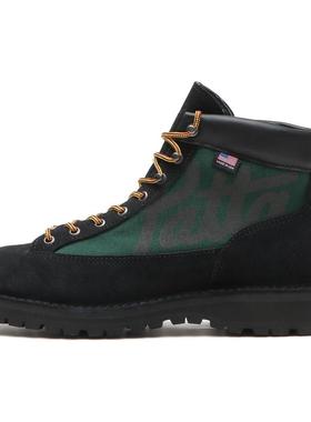 代购Danner男士登山靴防水透湿防滑耐磨黑色绿色拼接系带粗跟