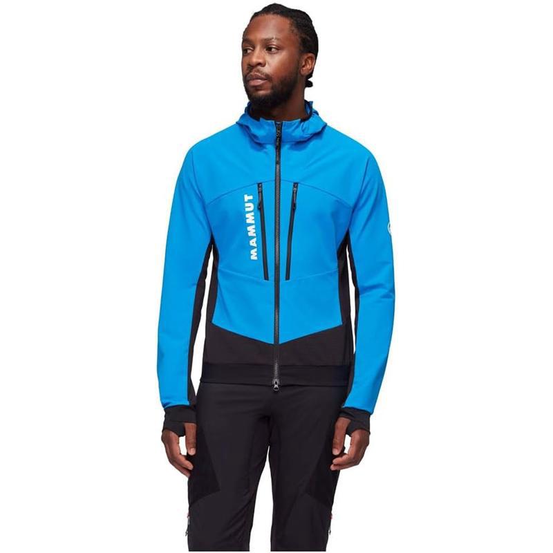 代购Mammut猛犸象软壳衣男士透气保暖防风耐磨连帽合成面料拼色