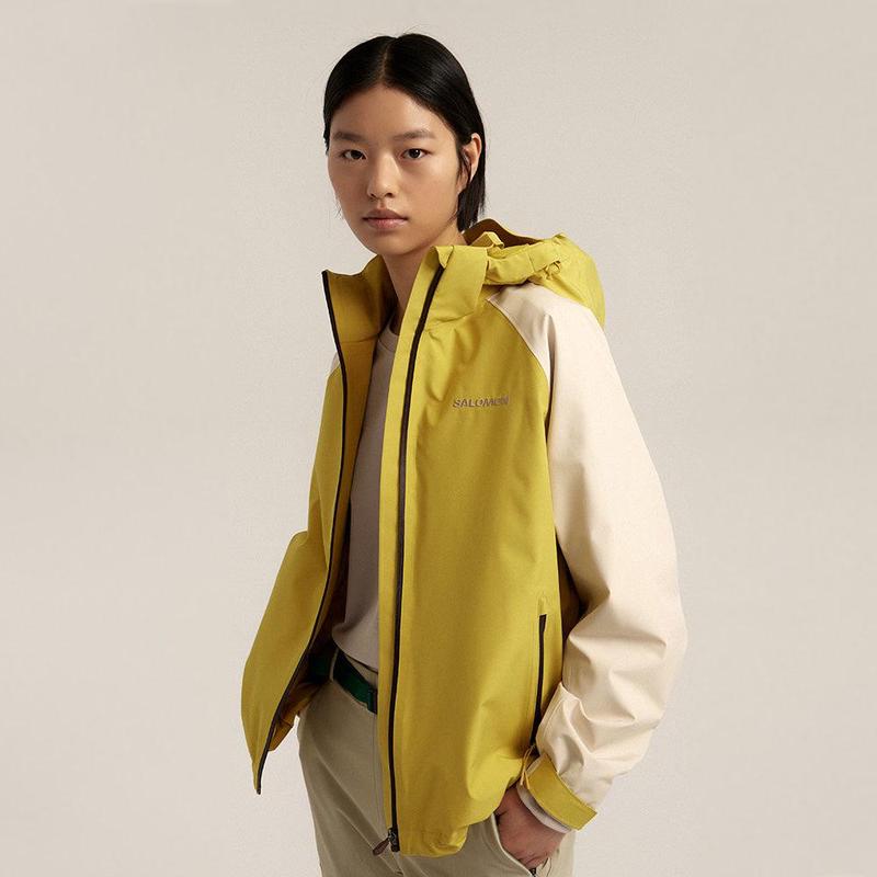 代购SALOMON萨洛蒙女士冲锋衣防水防风透气户外夹克连帽长袖
