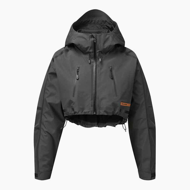 代购SALOMON萨洛蒙女士冲锋衣防水防风轻量户外夹克连帽短款