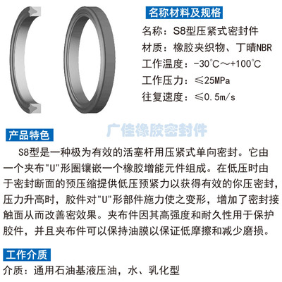 蕾型圈工程机械K39 夹布油封橡胶S8 53 55 56 60*63 65 66 70*7.5