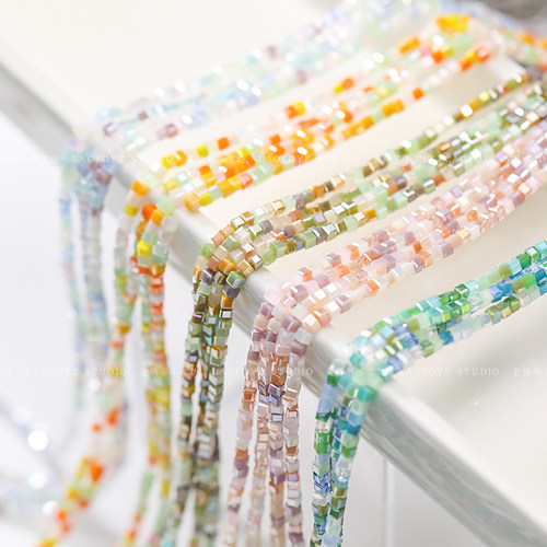 diy迷你方块珠水晶珠AB彩串珠
