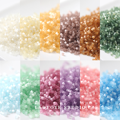 【1.6mm丝质管】古董珠闪白米珠