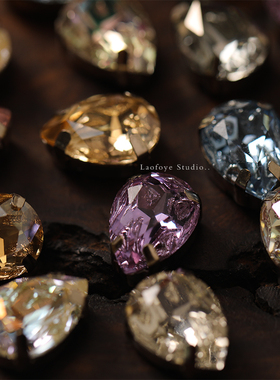 9月新款 10*14mm异形陨石水滴爪钻 法珠绣手缝钻服装高定钻石配件