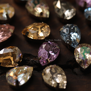 法珠绣手缝钻服装 14mm异形陨石水滴爪钻 高定钻石配件 9月新款