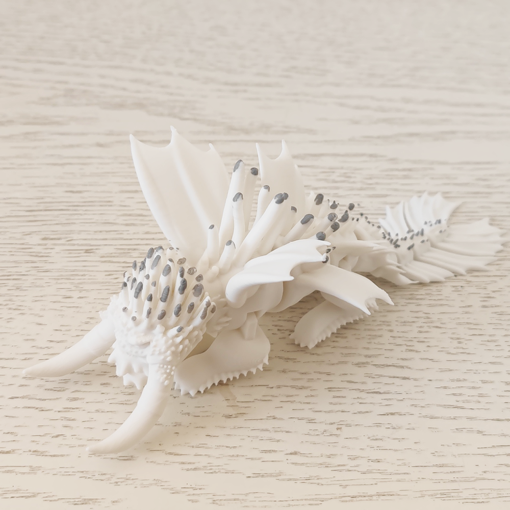 3D打印驯龙高手迷惑巨兽白龙王模型玩具阿尔法龙四大龙王手办摆件