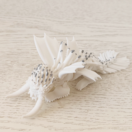 3D打印驯龙高手迷惑巨兽白龙王模型玩具阿尔法龙四大龙王手办摆件