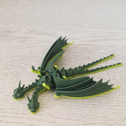 3D打印双头龙巴夫和贝尔奇模型玩具驯龙高手西方龙公仔可动手办