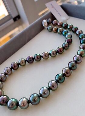 日本真科研证书黑蝶皇后大溪地混彩孔雀绿莫兰迪时尚名媛小红书