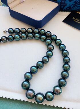 大尺寸孔雀绿极光镜面项链