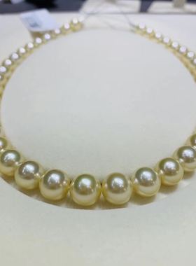 日本证书皇后温暖风南洋金珠项链